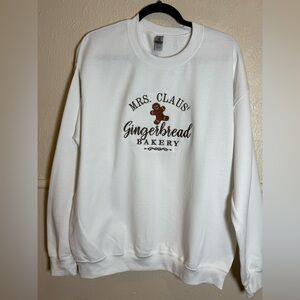 Mrs Claus Gingerbread Bakery Christmas Crew Neck Sweatshirt Multiple Sizes